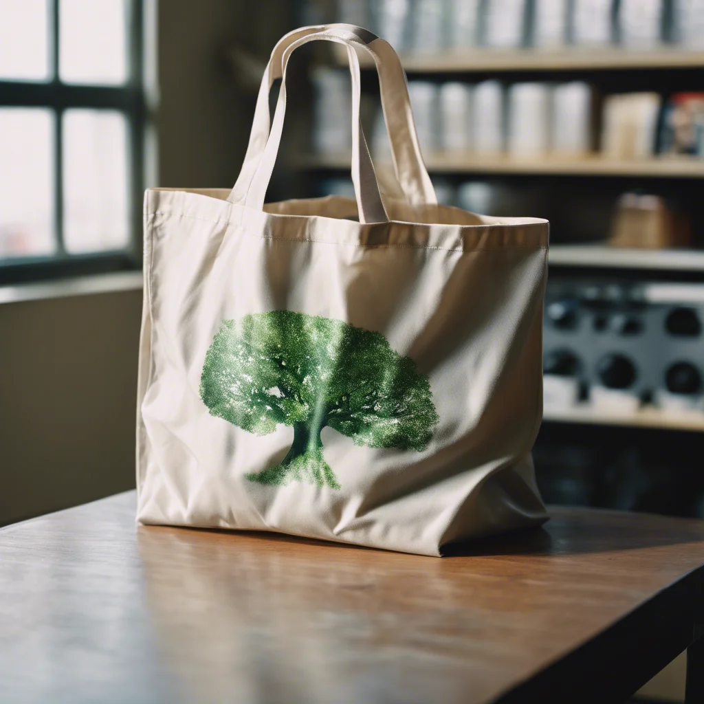 Sustainable cotton sheeting fabric tote bag