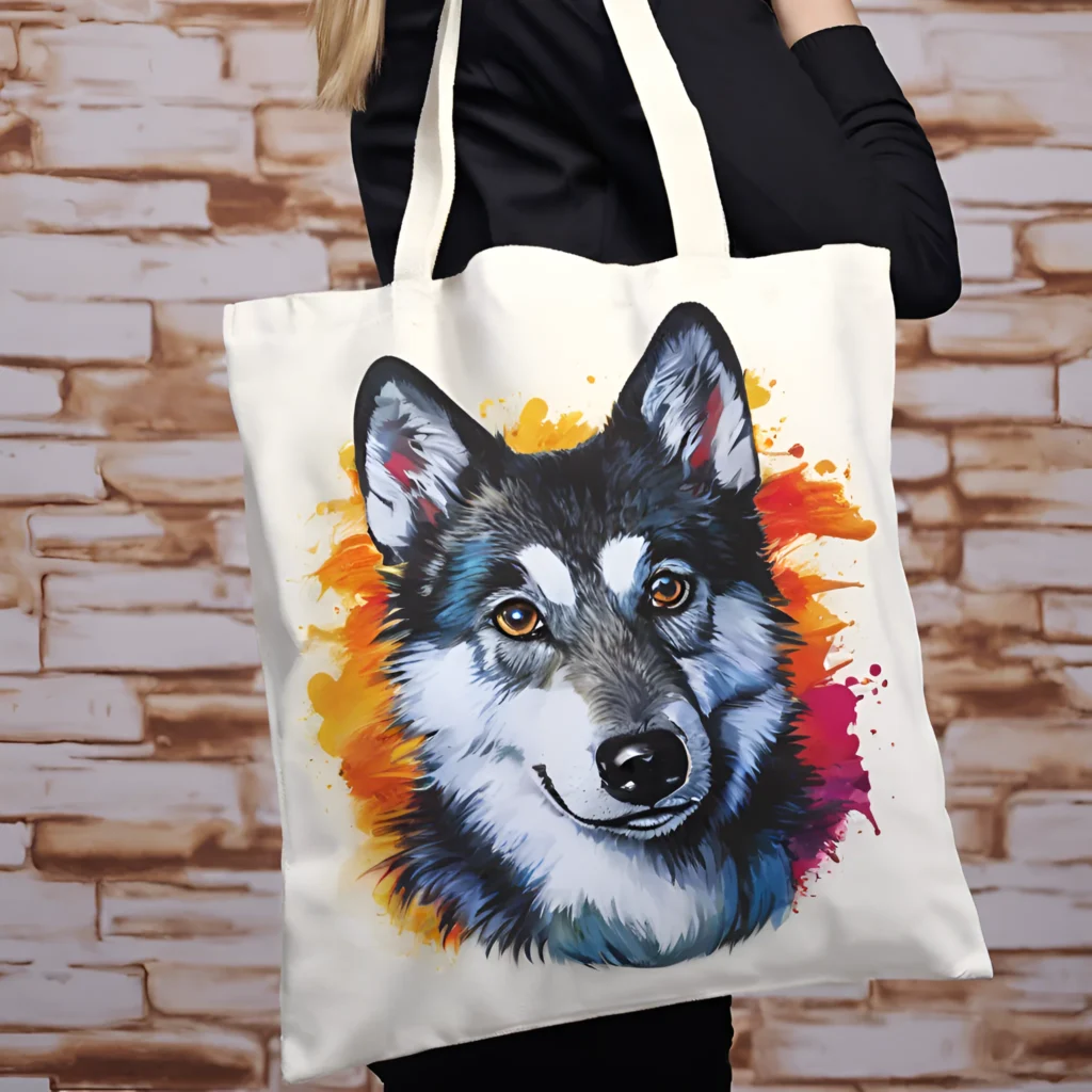 Printing on canvas tote bag