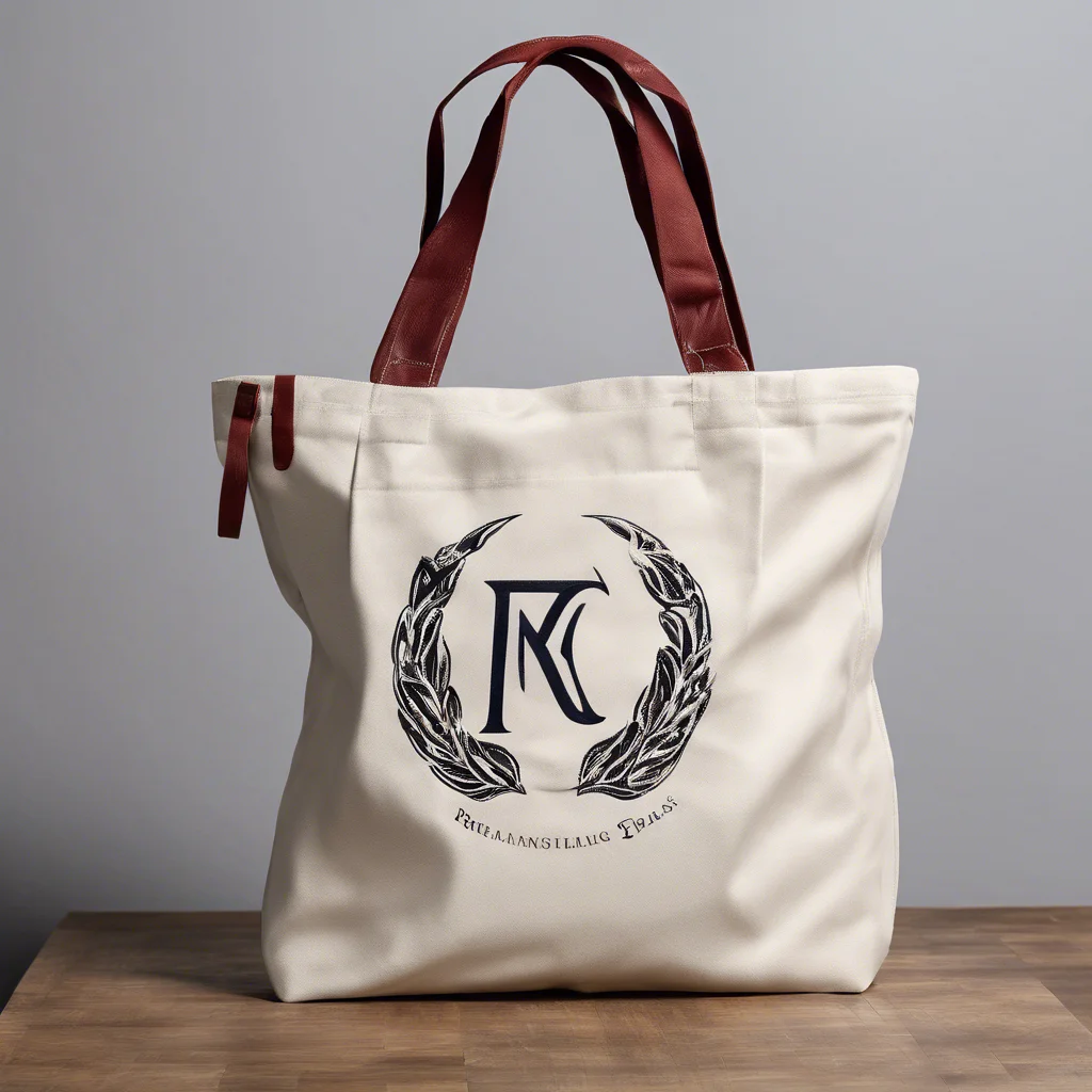 canvas tote bag with a brand logo on it