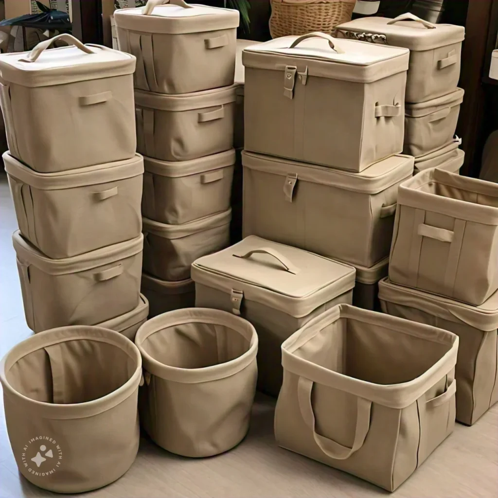 canvas fabric storage bins