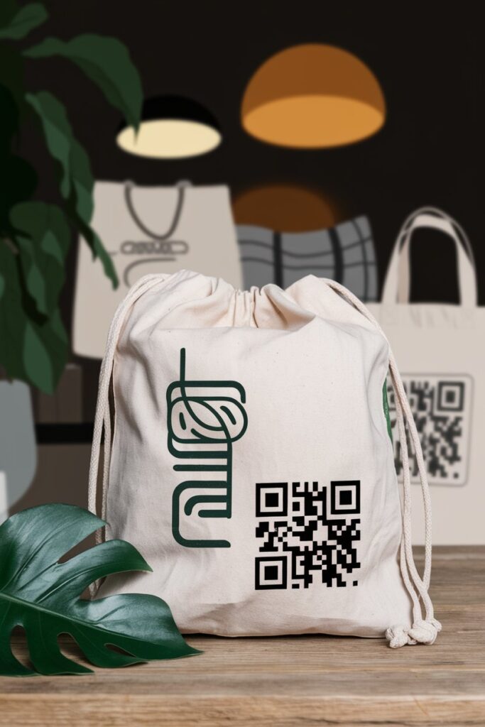 QR Code on Tote Bag