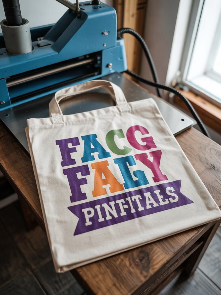 Heat transfer machine with tote bag 2
