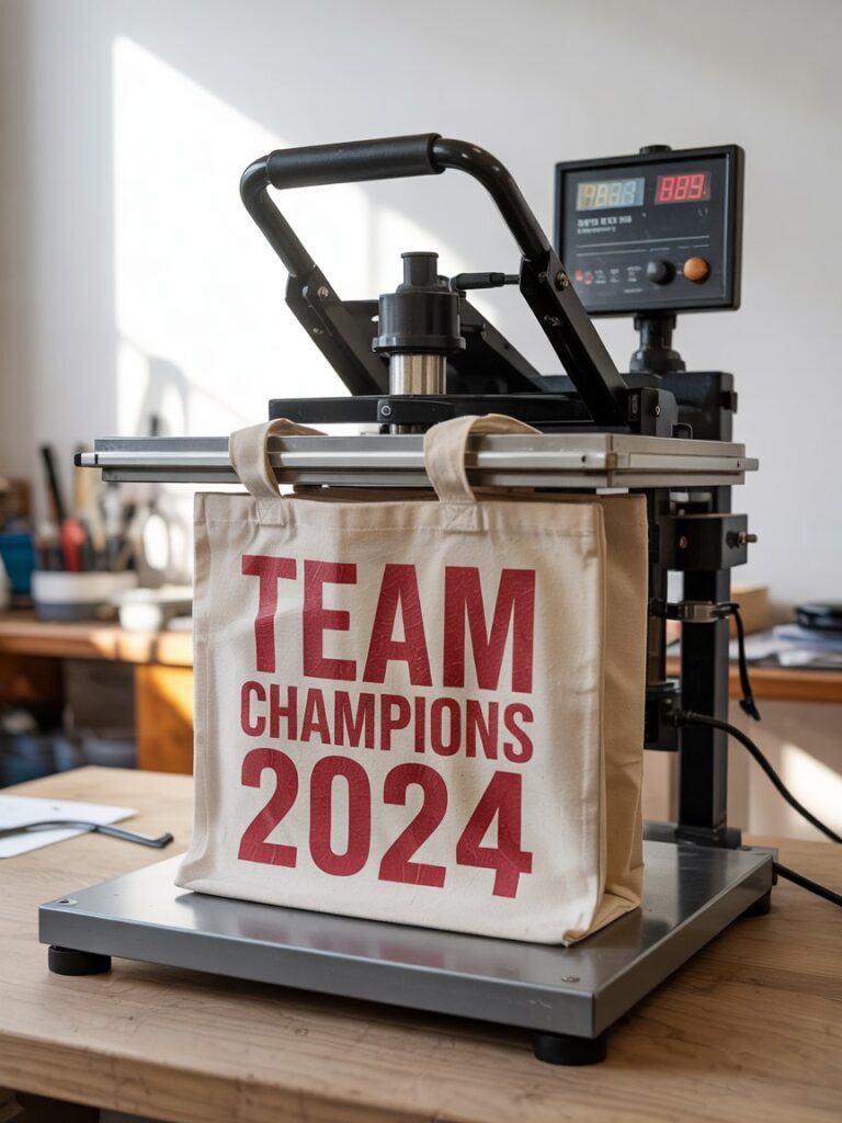 Heat transfer machine with tote bag 3