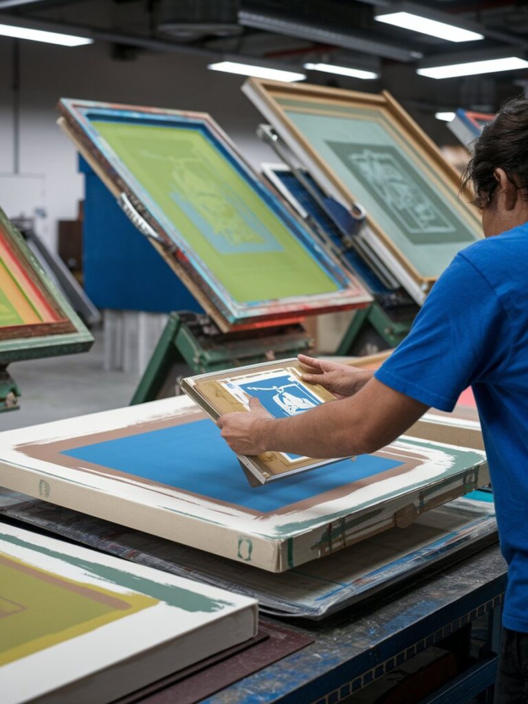 screenprinting on a cotton canvas fabric