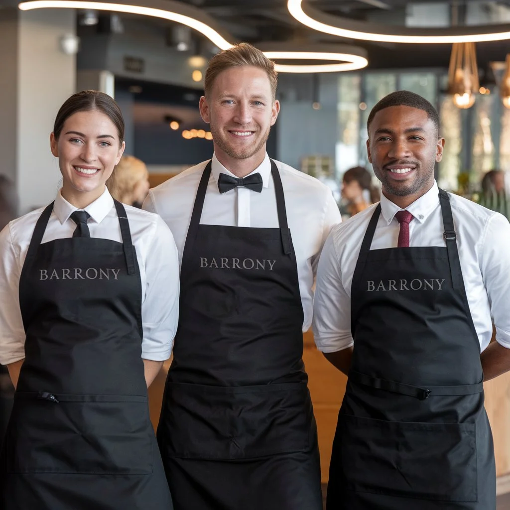 Case Study: How a Catering Brand Increased Event Bookings with Custom Aprons 2 Custom Apron brand name written on it