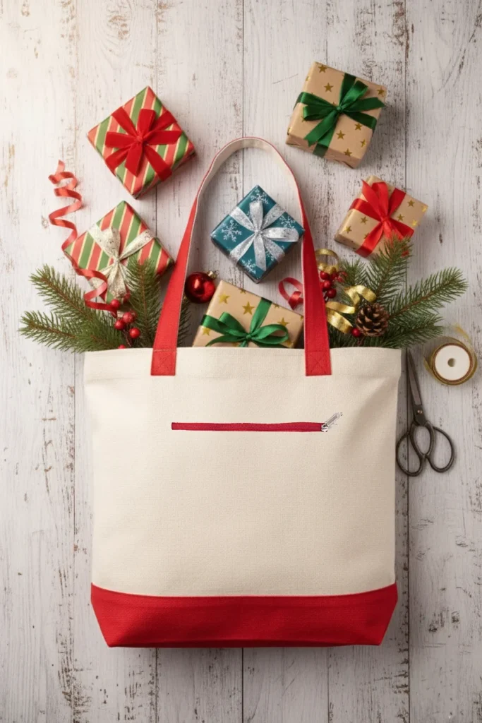 Product Spotlight — Q-Tees Heavy Canvas Zipper Tote Bag with Color Handles (Q1300) 3 A perfect gift bag for festive promotions