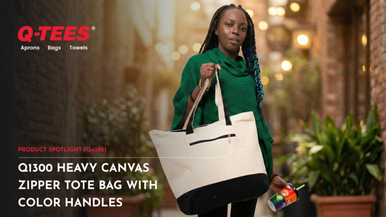 Product Spotlight — Q-Tees Heavy Canvas Zipper Tote Bag with Color Handles (Q1300)