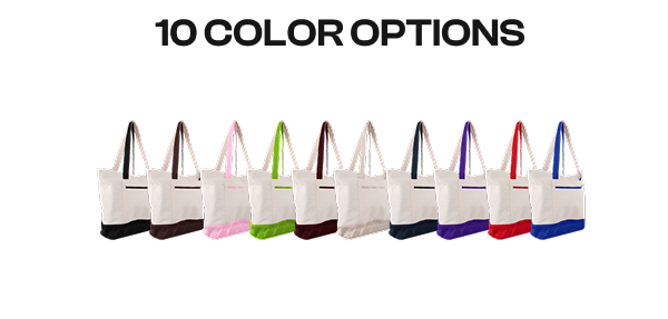 Product Spotlight — Q-Tees Heavy Canvas Zipper Tote Bag with Color Handles (Q1300) 4 colors Q1300