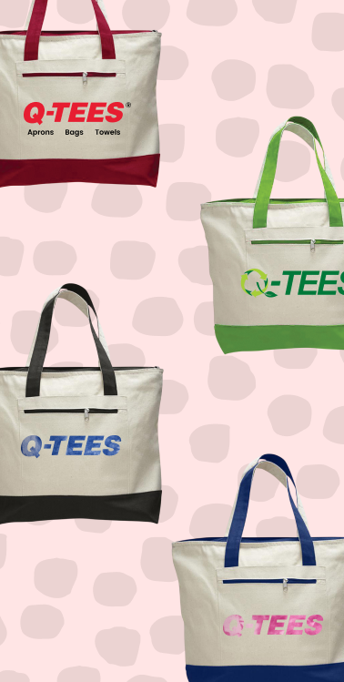 Product Spotlight — Q-Tees Heavy Canvas Zipper Tote Bag with Color Handles (Q1300) 5 q1300 s