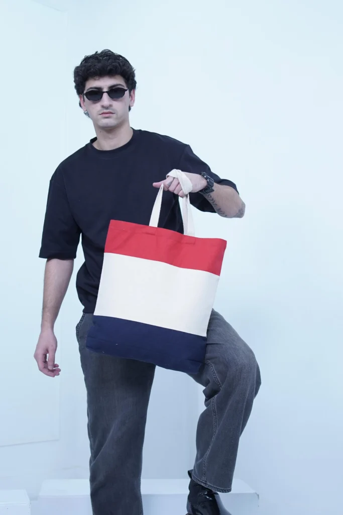 Product Spotlight Q-Tees Heavy Canvas Tri-Color Promotional Tote Bag (Q125900) 3 Heavy Canvas Tri Color promotional tote bag