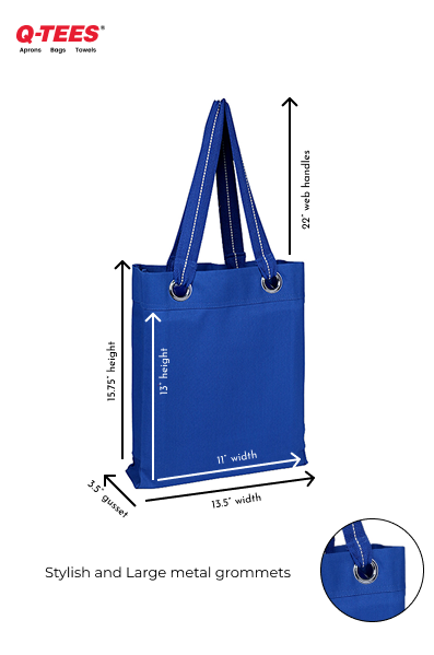Product Spotlight of the Month: Q1630 “The Style Icon” Heavy Canvas Tote Bag 5 Q1630 Dimentions