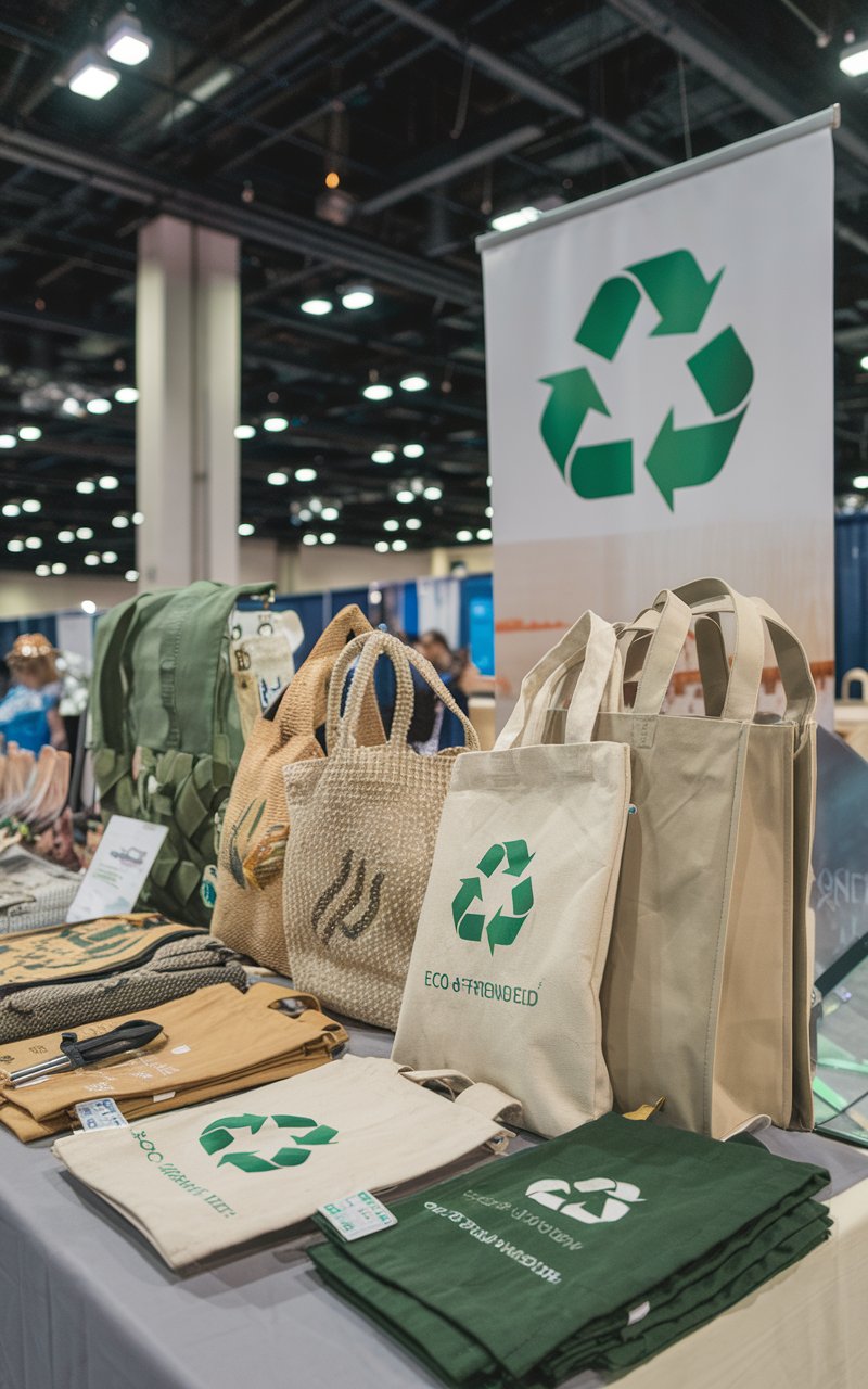 Earth Day Promotions: Sustainable Bags That Actually Get Reused 15 a photo of a trade show booth with a var h3FVtHU SdSRsmmrIka2KA c wqqyFdQzOcBNXnmfgPfA sd